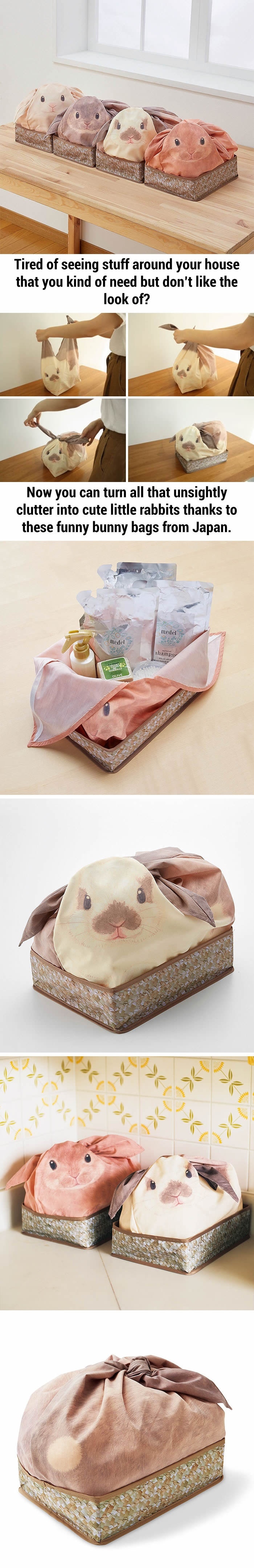Bunny bags that turn your household stuff into rabbits