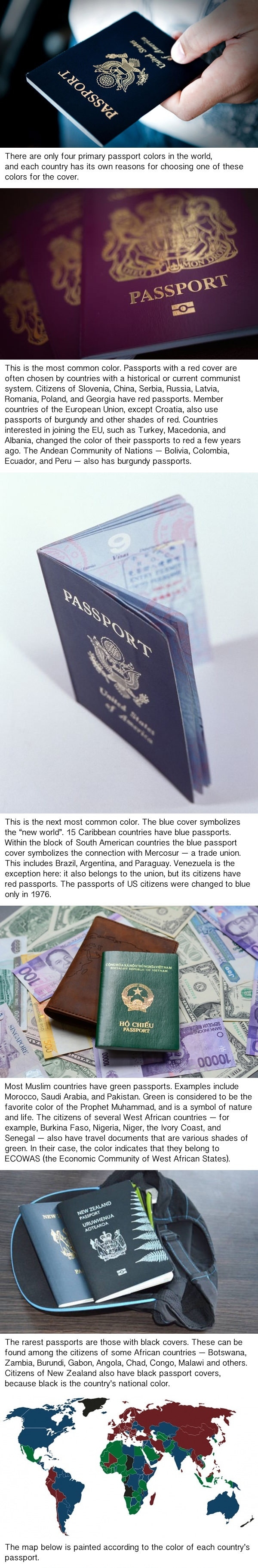 There are only 4 passport colours in the world