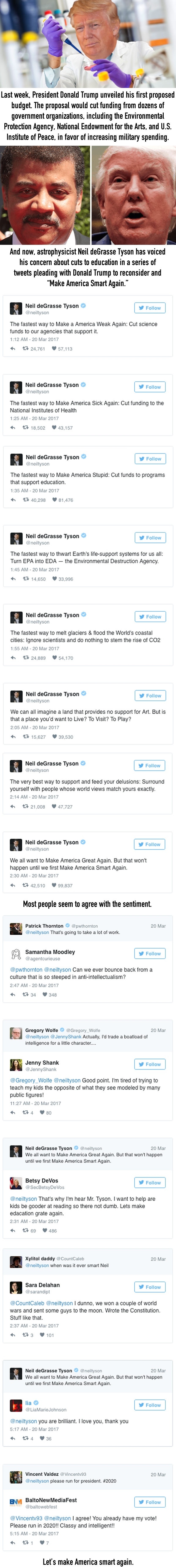 Neil deGrasse Tyson's response to Trump's new budget