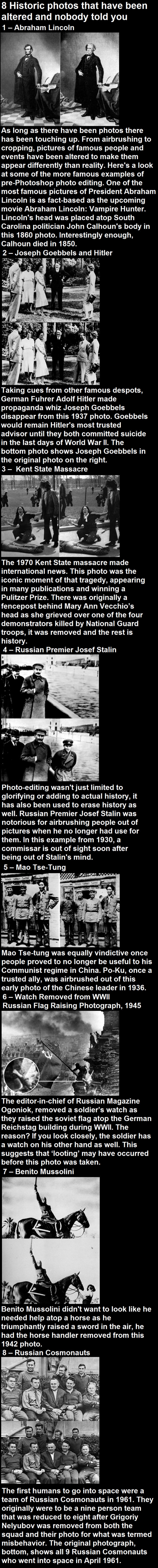 Historic photos that have been altered