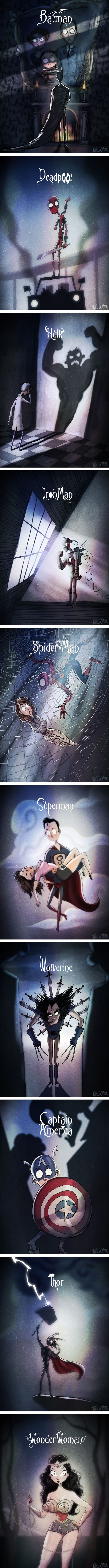 If Tim Burton created superheroes