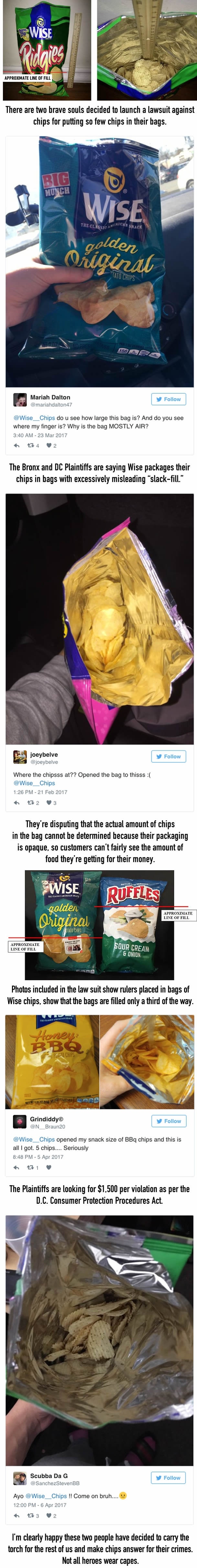 Customers angry over 'misleading' chip bags