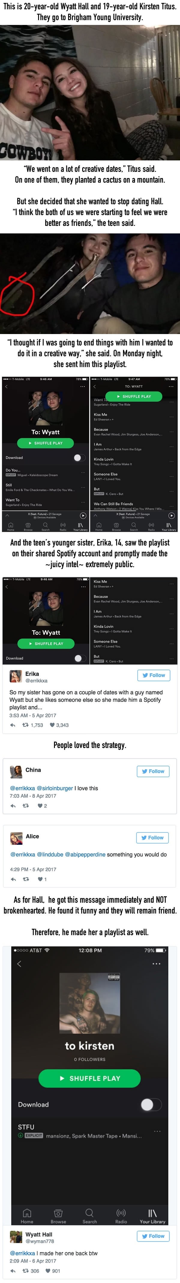 Teen made a spotify playlist to end things with a guy