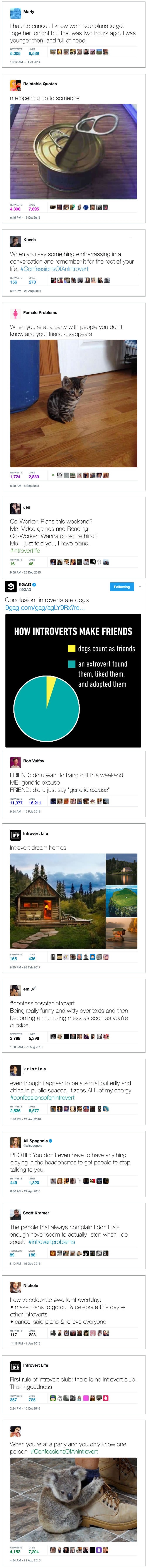 Funny and true introvert tweets