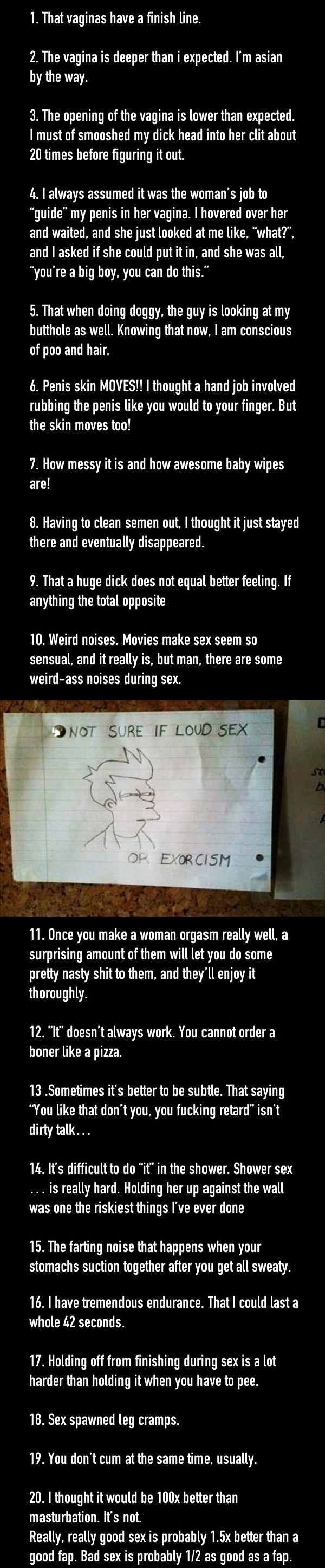 Things people learned about s*x while having s*x