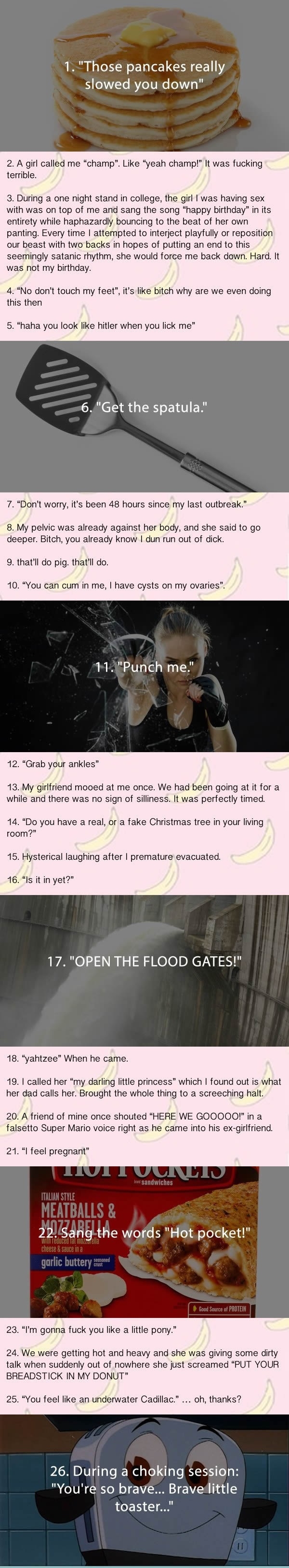 Weirdest things people have heard or said during s*x