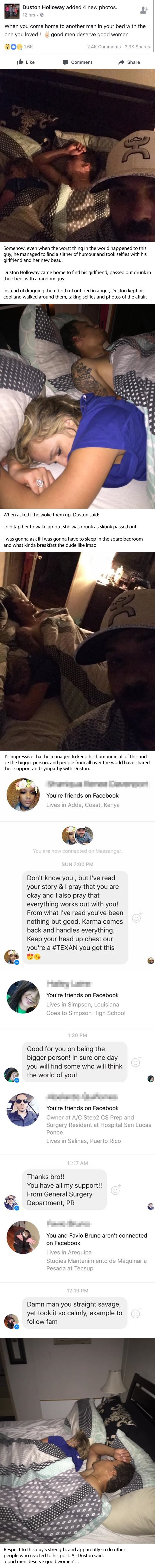 Guy catches gf cheating on him