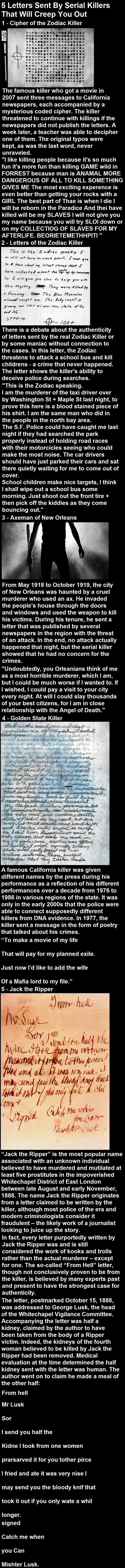 Letters sent by serial killers who will creep you out