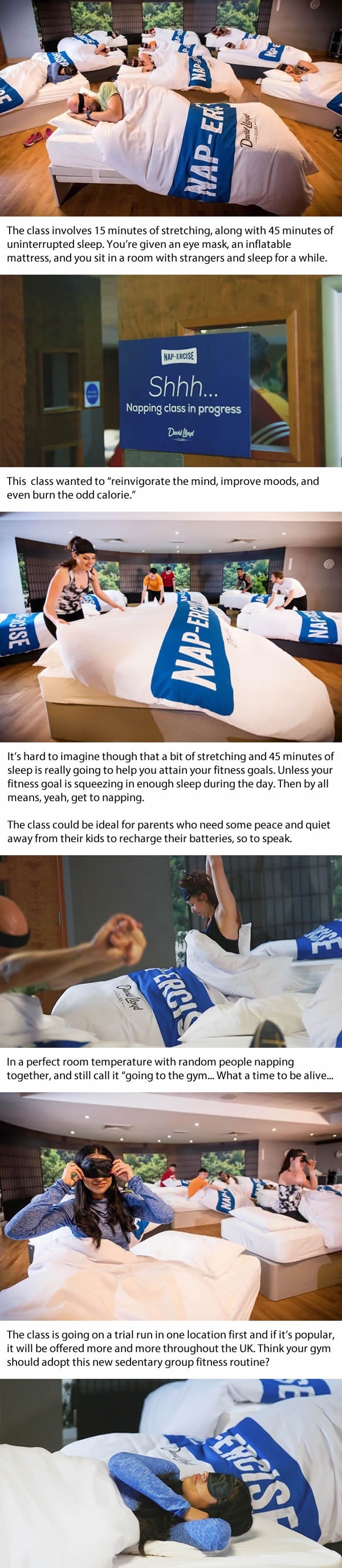Theres a gym that offers napercise napping classes