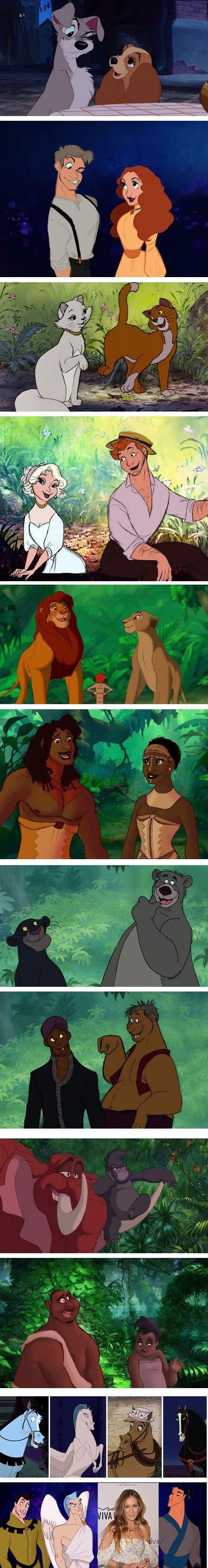 Disney animals and their human forms