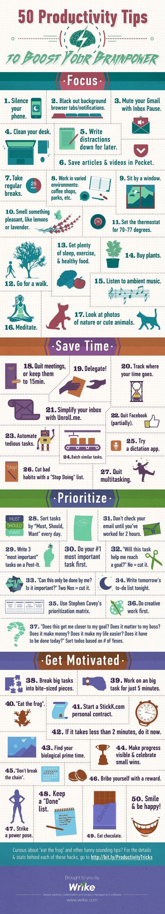 50 productivity tips