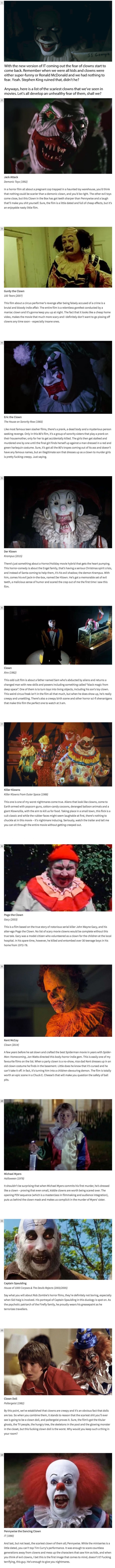 Scary movie clowns that'll scare the c*ap out of you