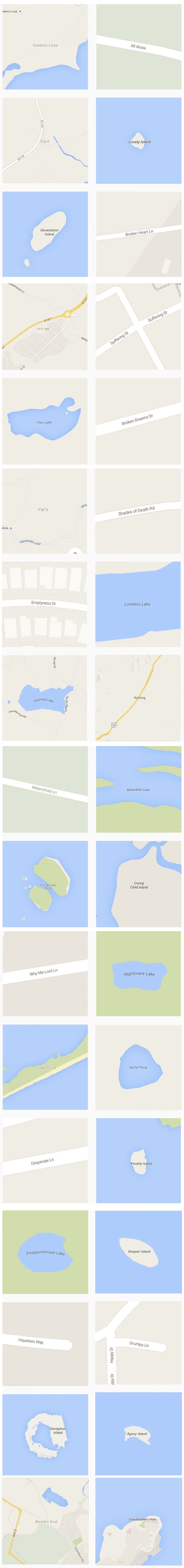 The world's saddest places on Google Maps