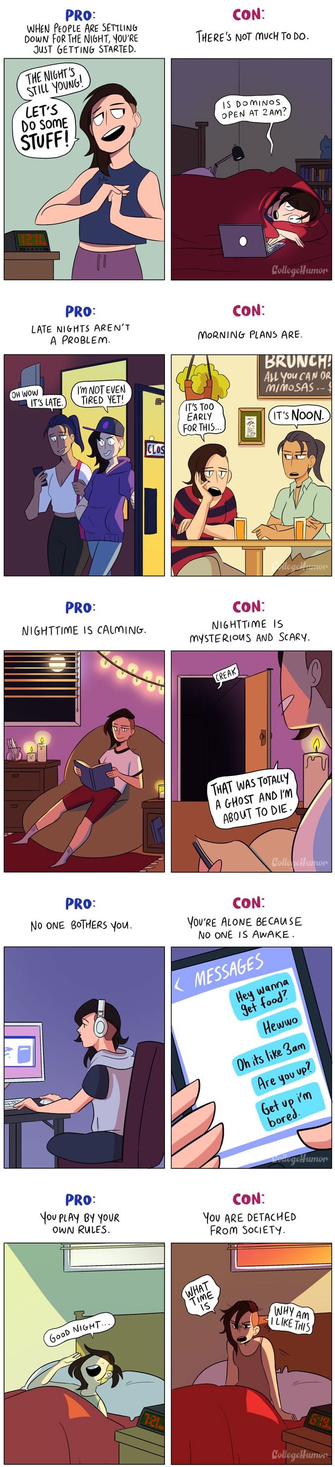 Pros and cons of being a night owl