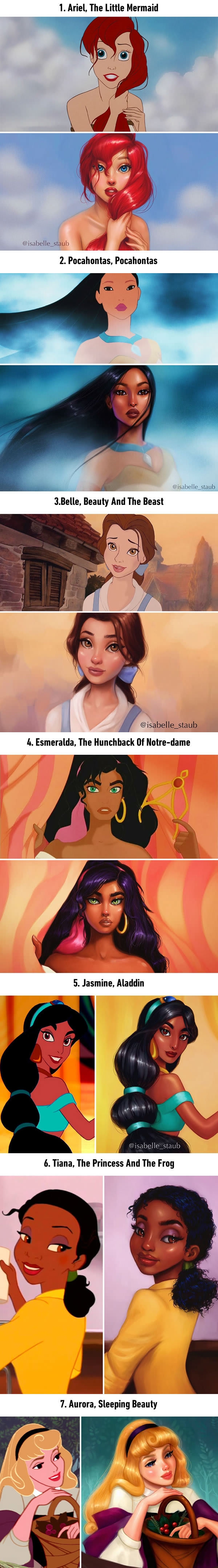 Illustrator repaints Disney princesses