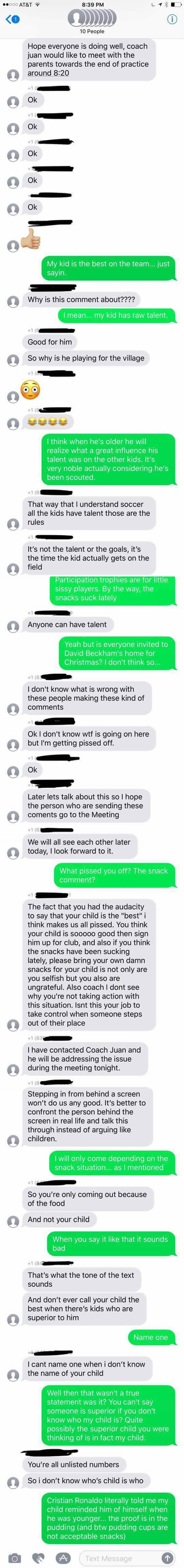 Guy trolls soccer mom group chat