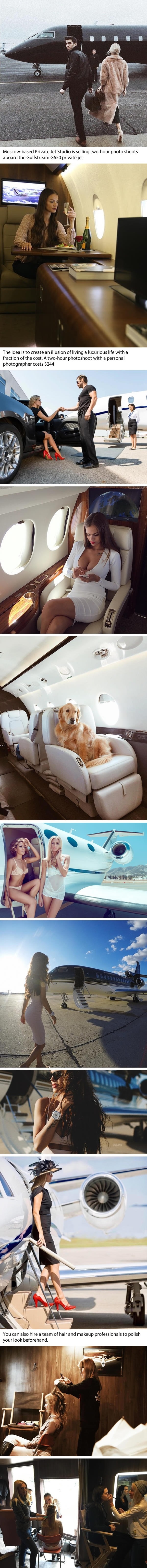 Russian company lets you fool your followers by renting out private jets for photoshoots