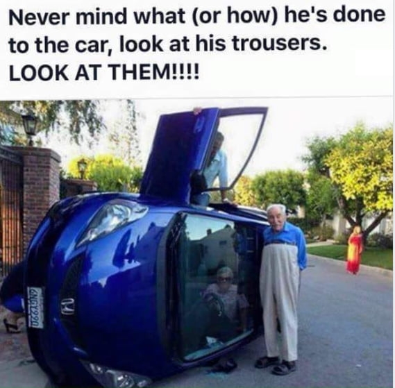 The ghost of his dead wife is at the wheel