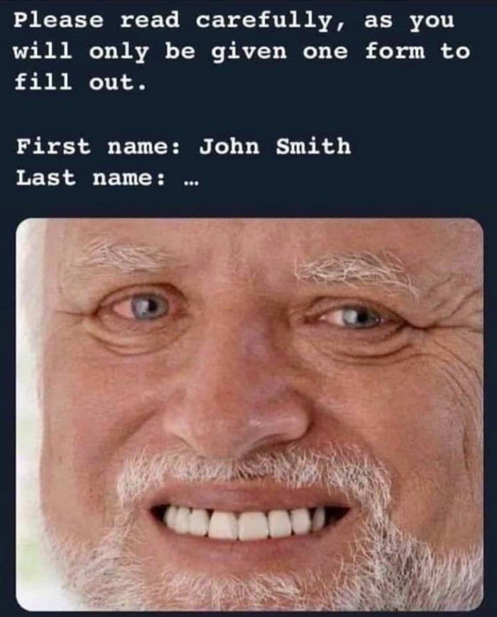 Only given one form to fill out