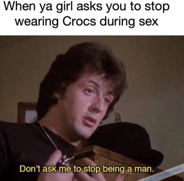 Wearing crocs