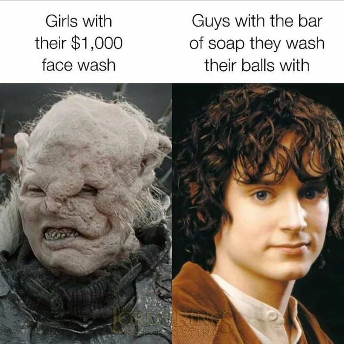 Girls vs guys washing their face