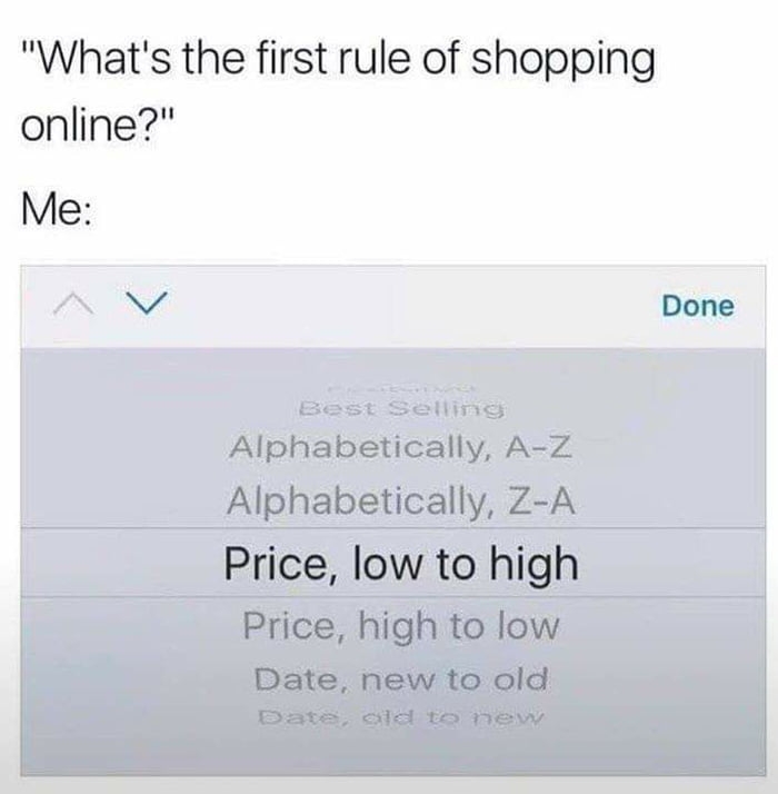 First rule of shopping