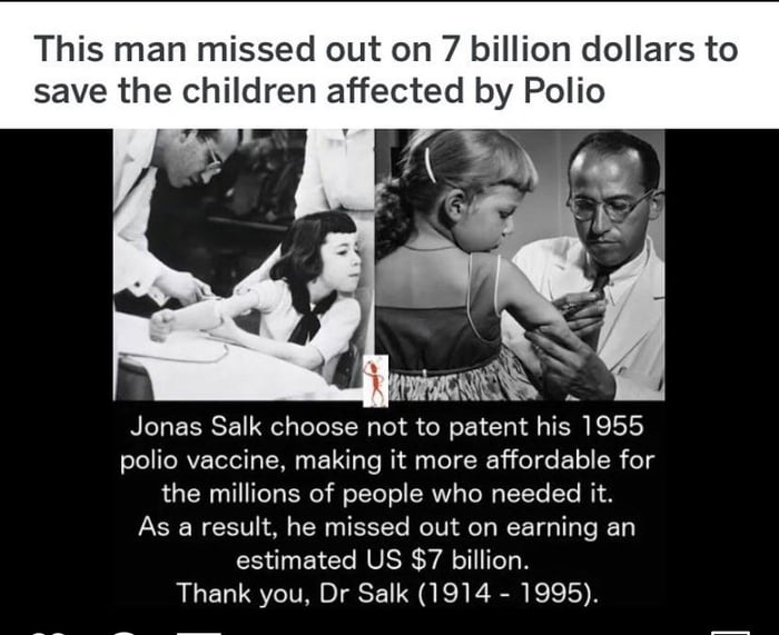 Thank you Dr Jonas Salk