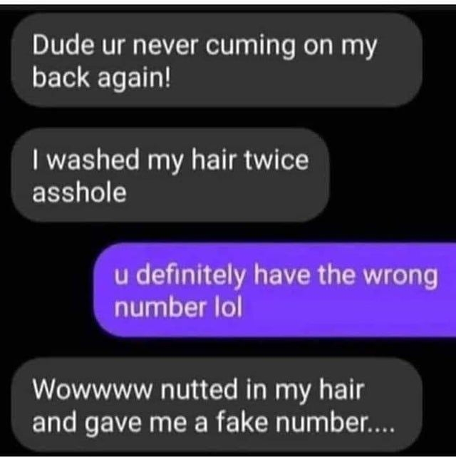 Nut and wrong number wtf