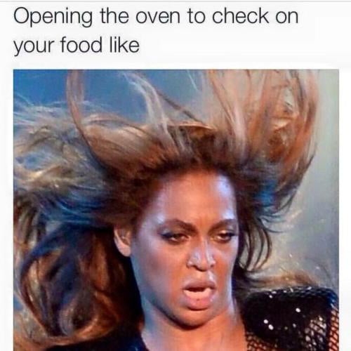 Opening the oven