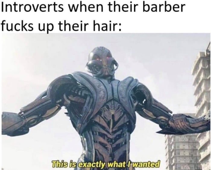 Introverts getting a haircut