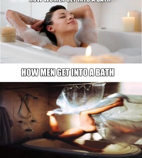 Men and women bathing