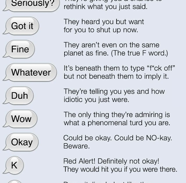 What text replies mean