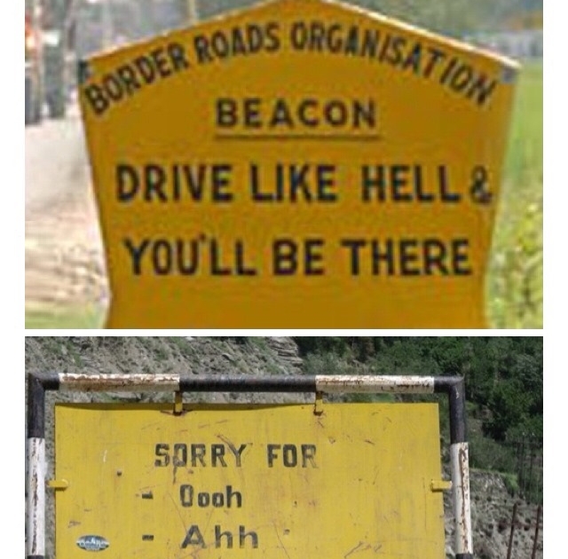 Funny road signs in India