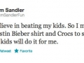 He doesn't beat his kids