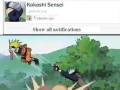 Kakashi poking Naruto