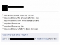 Leave my cereal alone!