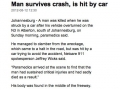 Man survives crash..