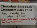 What about chocolate bars?
