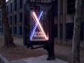 At a bus stop