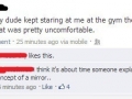 Fat creepy dude staring