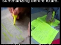 Summarizing before exam