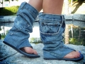 Jeans sandal boots
