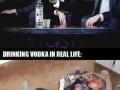 Drinking vodka