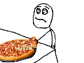 Having a slice of pizza