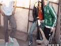 Opening beer bottle