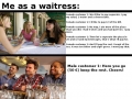 As a waitress