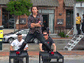 Channing tries epic split