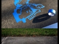 Comics on a sidewalk