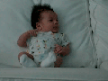 Here's a baby sneezing