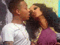 Being kissed by Tyra Banks
